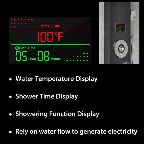 WIAWG 2-Handle 6-Spray 4-Jet Shower Faucet Handheld Shower Combo