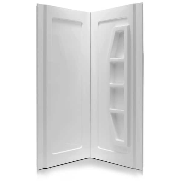 ANZZI Sharman 36 in. x 36 in. x 74 in. 2-Piece DIY Friendly Corner Shower Surround in White