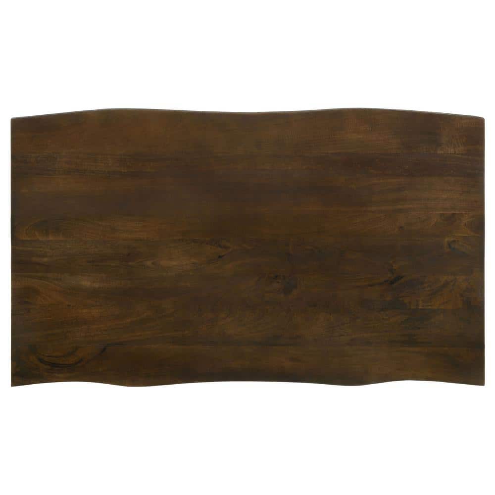 Mango Cocoa Live-Edge Rectangular Dining Table with Iron Legs