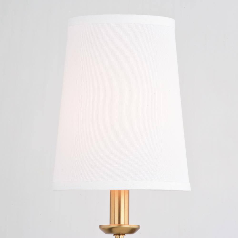 Camden Brass Gold Wall Sconce with White Linen Shade