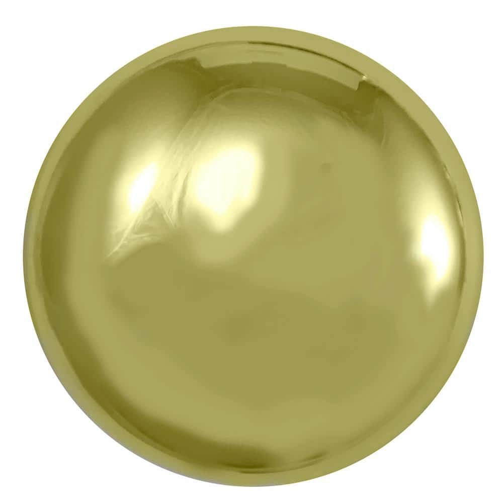 Polished Brass Round Cabinet Knob with Mounting Hardware