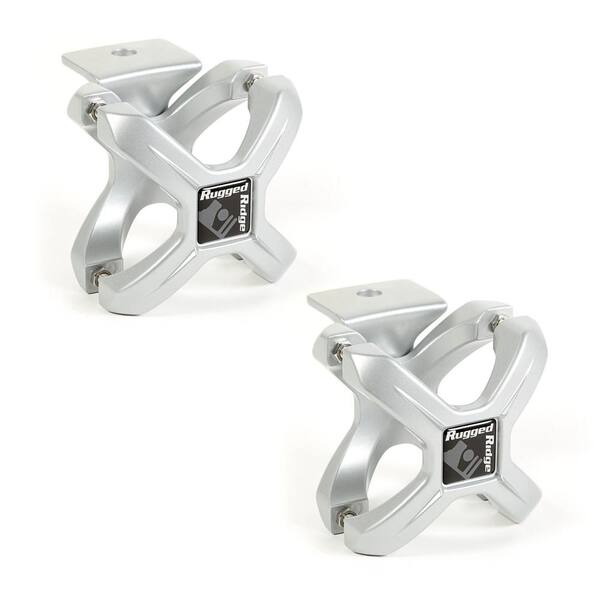Rugged Ridge Large X-Clamp 2 pc. Set With Silver Finish