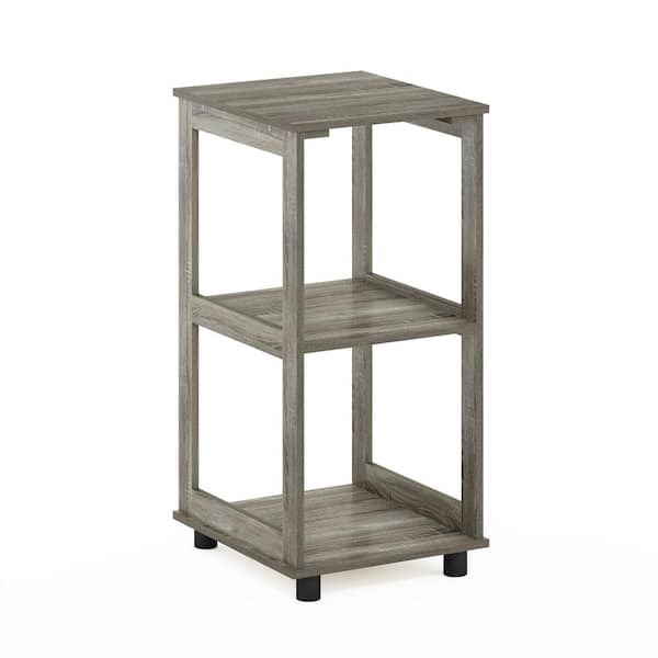 Furinno Romain 12.99 in. French Oak Rectangle Wood 2-Tier Tall End Table