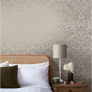 William Morris At Home Strawberry Thief Fibrous Neutral Wallpaper