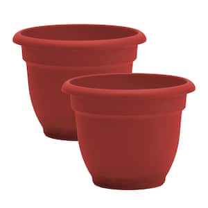 Ariana 7 in. H x 8.75 in. W Plastic Decorative Pot Planters, Burnt Red (2-Pack)