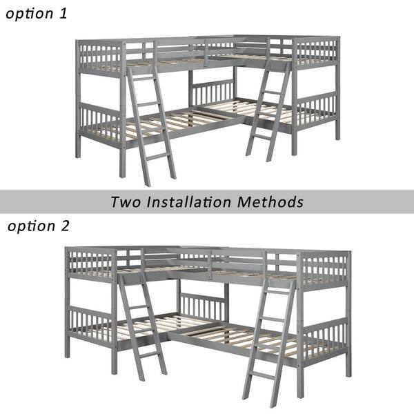Angel Sar Martinique Twin Over L, Triple Lindy Bunk Bed Plans Pdf