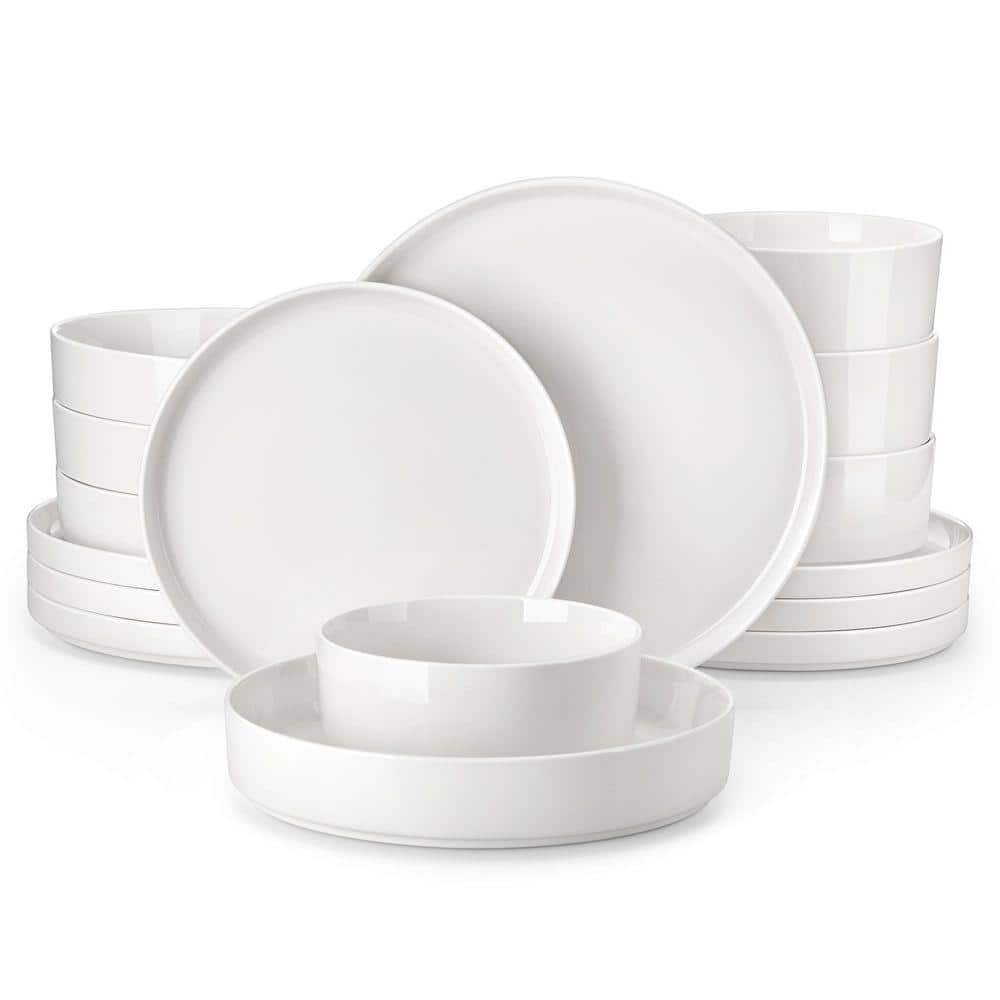 Saliv tableware collection 皿 10枚セット 白 MALACASA 16-Piece White Porcelain Dinnerware Set Service for 4