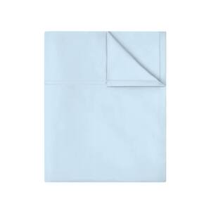 1-Piece Light Blue, Solid 100% Organic Cotton Sheets, Queen (96 in. x 105 in.), Smooth Breathable,Super Soft,Flat Sheet