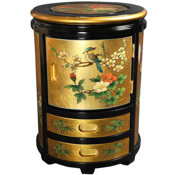 Oriental Furniture Gold Accent Ottoman