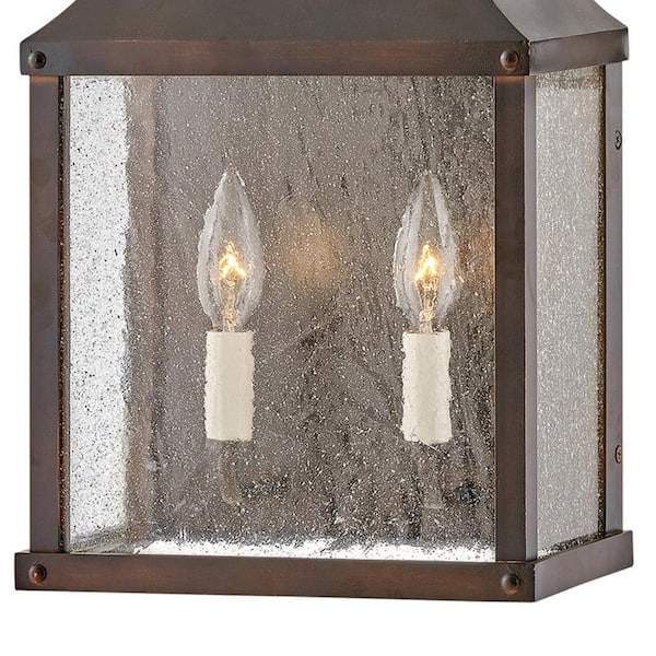 HINKLEY - Beacon Hill 2-Light Blackened Copper Hardwired Outdoor Wall Lantern Sconce