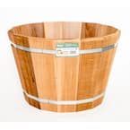 24 in. Dia x 15.75 in. H Cedar Wood Tub Barrel
