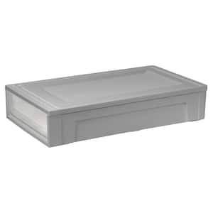 27.5 Qt./6.9 Gal. Under Bed Storage with Pullout Drawer, Gray