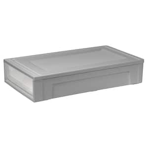 27.5 QT. Under Bed Storage with Pullout Drawer, Gray