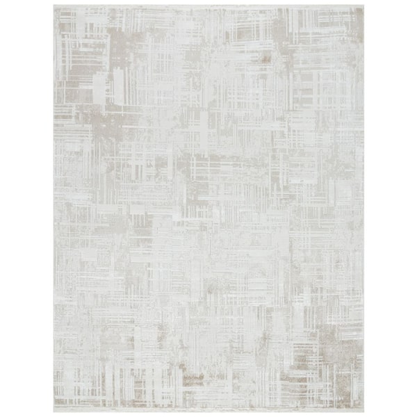 Emerald 8 ft. x 10 ft. Ivory/Beige Distressed Area Rug