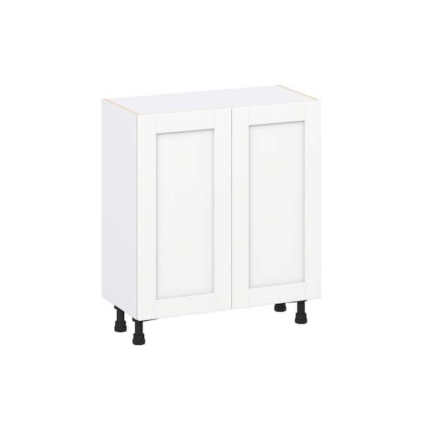Milton 30 in. W x 14 in. D x 34.5 in. H Assembled Shaker Full Height Doors Base Kitchen Cabinet in Bright White