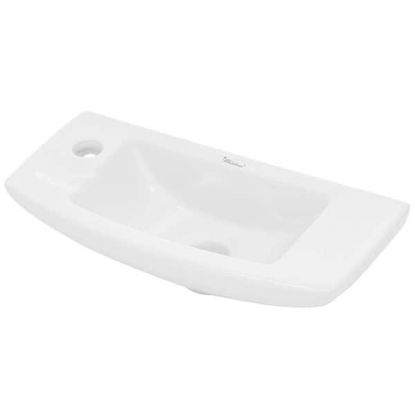 Whitehaus Collection Isabella Wall-Mounted Bathroom Sink in White