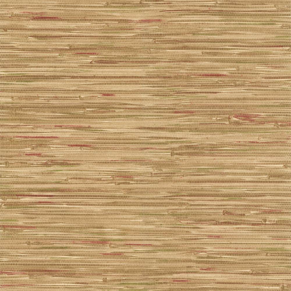 Faraji Light Brown Faux Grasscloth Vinyl Wallpaper