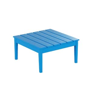 Shoreside Pacific Blue Modern 17 in. Tall Square HDPE Plastic Outdoor Patio Conversation Coffee Table