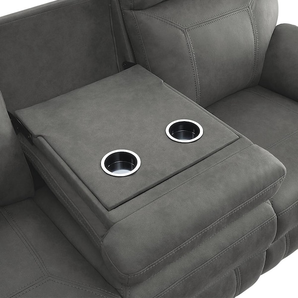 Lazzara Cassville 84.5 in. W Straight Arm Microfiber Rectangle