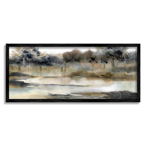 The Stupell Home Decor Collection Trees By Lakeside Landscape Design by Carol Robinson Framed Abstract Art Print 30 in. x 13 in.
