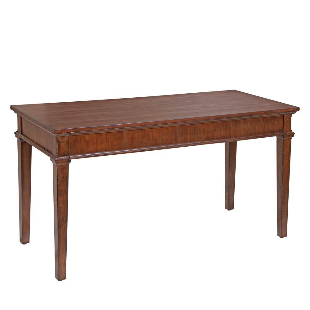 Cinnamon Cherry 54" Wood Writing Desk with USB Port