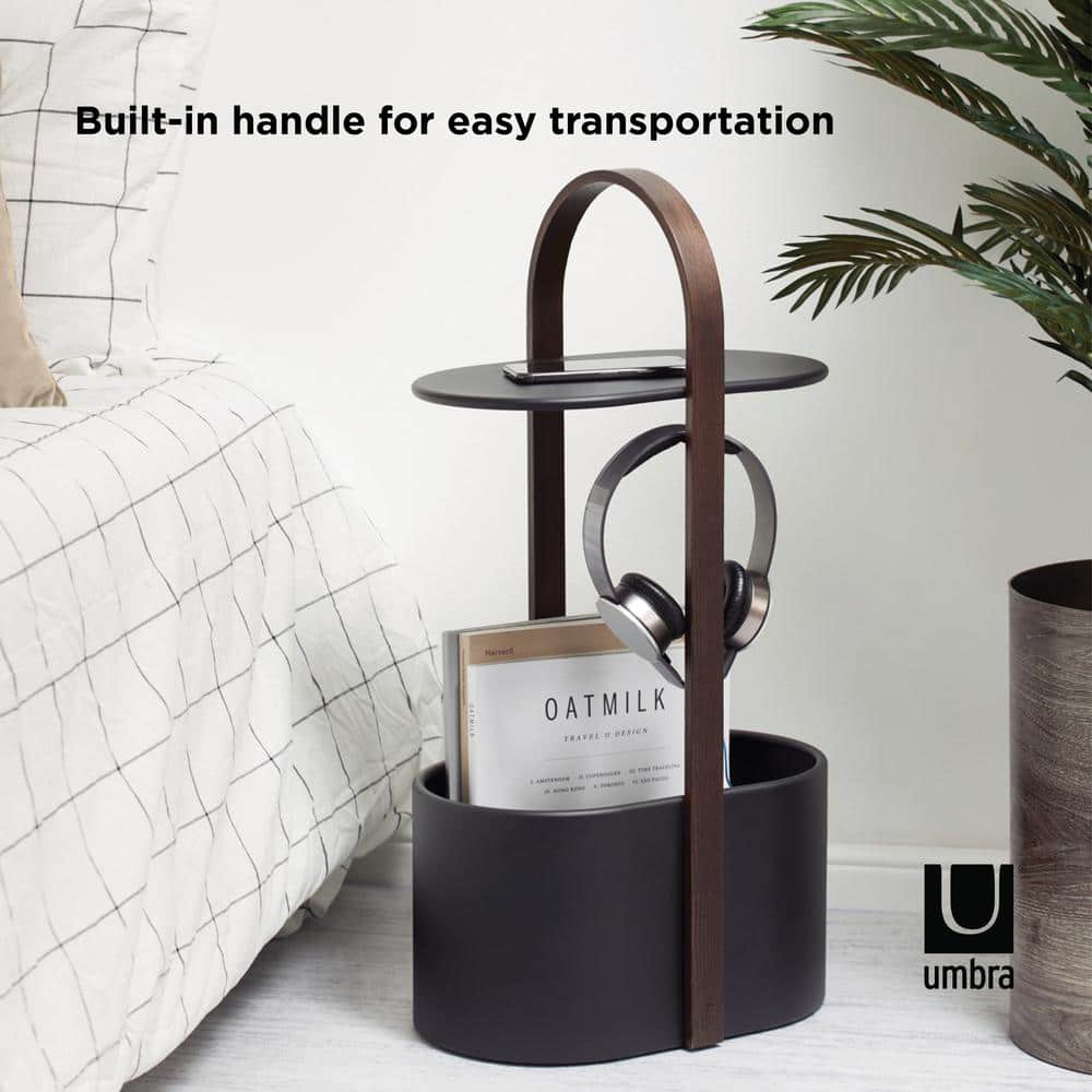 Bellwood Modern Round Wood & Metal Storage Side Table