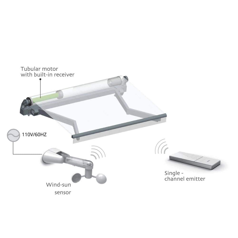 ALEKO White Wind and Sun Sensor for Motorized Awnings