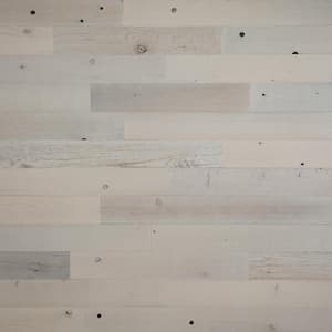 1/8 in. x 4 in. x 12-42 in. Peel and Stick White Wooden Decorative Wall Paneling (40 sq. ft./Box)