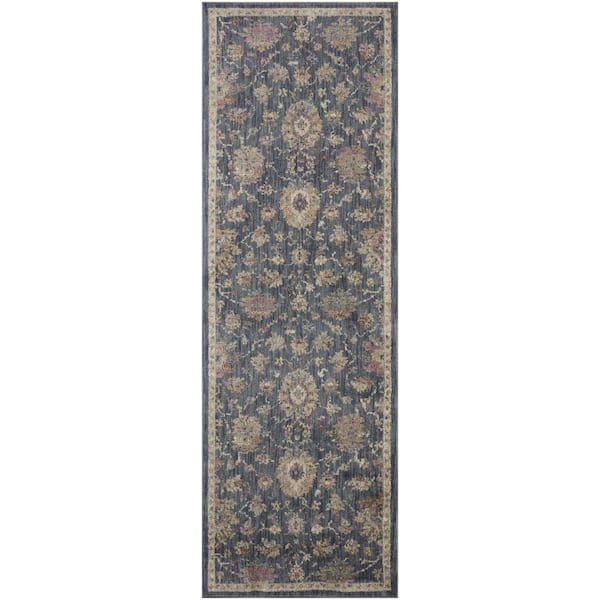 Home Decorators Collection Greta Navy / Rust 2 Ft. 7 In. x 8 Ft. Medallion Runner Rug