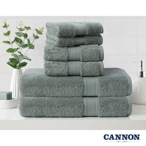 Low Twist 100 % cotton 6-Piece Towel Set, 550 GSM, Highly Absorbent, Super Soft and Fluffy, 6-Piece Set, Jade Green