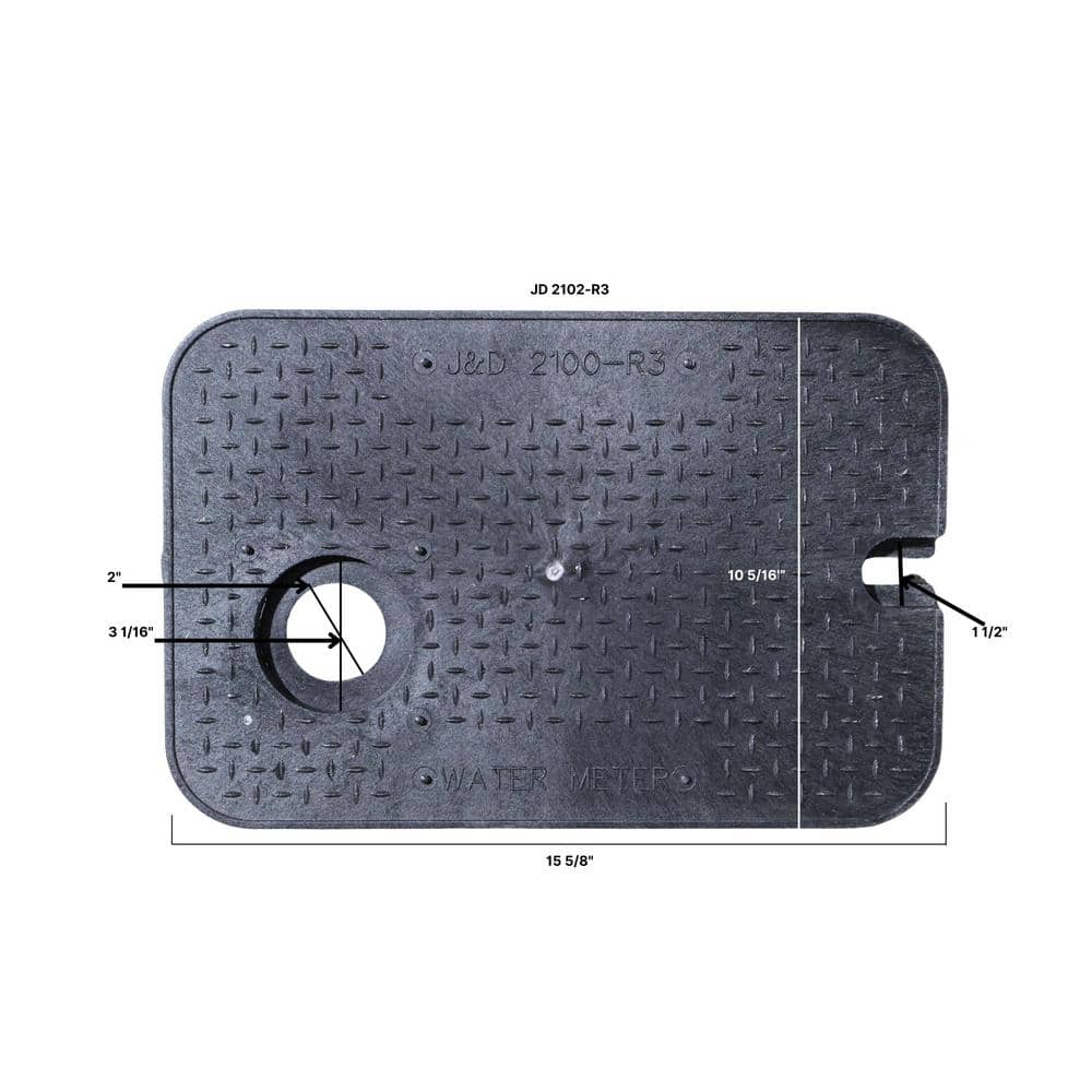 15 in. x 10 in. x 1.75 in. Square Meter/Valve Box Lid