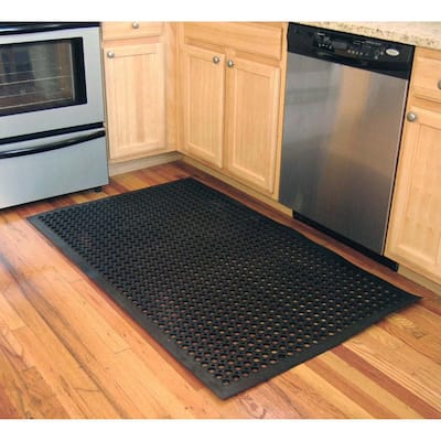 Indoor/Outdoor Durable Anti-Fatigue 24 in. x 36 in. Industrial Commercial Home Restaurant Bar Drainage Rubber Floor Mat