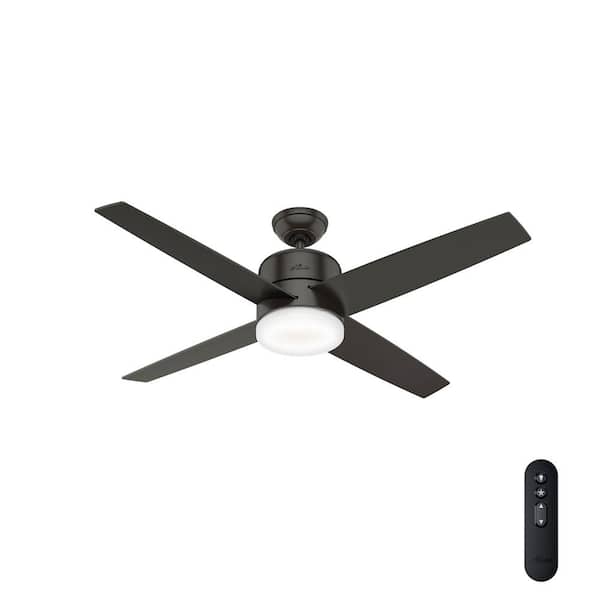 Hunter Advocate 54 in. Integrated LED Indoor Noble Bronze Ceiling Fan with Light Kit and Remote