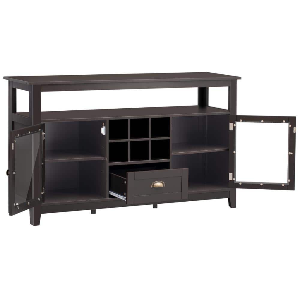 51.2 in. W x 15 in. D x 30 in. H Bathroom Brown Linen Cabinet