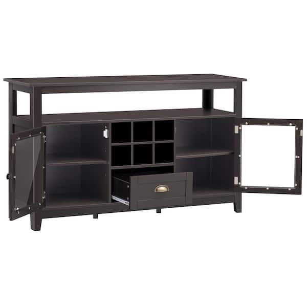Unbranded 51.2 in. W x 15 in. D x 30 in. H Bathroom Brown Linen Cabinet