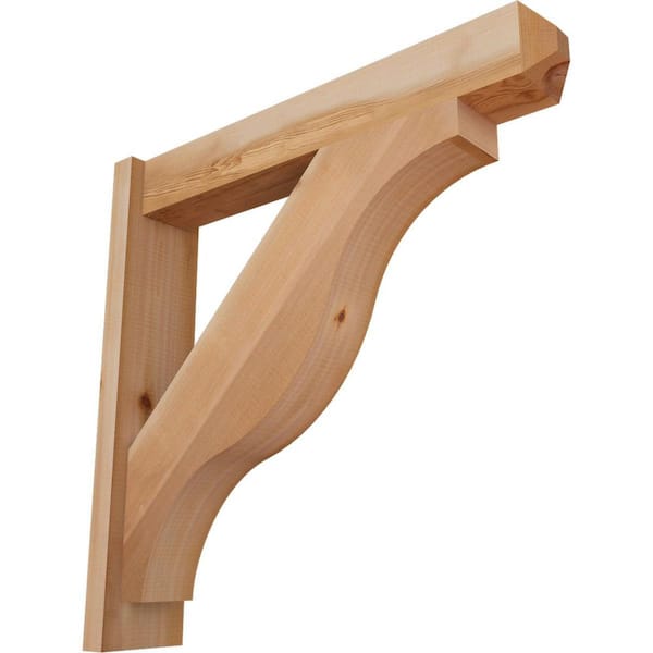 Ekena Millwork 6 in. x 28 in. x 28 in. Western Red Cedar Fuston Craftsman Smooth Outlooker