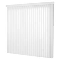 Crown White Cordless Room Darkening Vertical Blinds for Sliding Doors Kit with 3.5 in. Slats - 66 in. W x 84 in. L