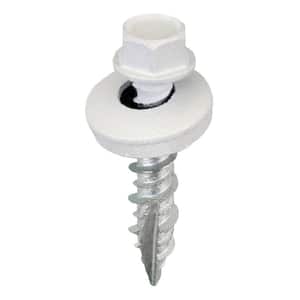 #9 X 1 inch Bright White Hex Metal to Wood Screws (Bag of 250)
