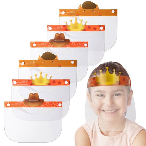Kids Clear Disposable Face Shield with Elastic Headband - Assorted Characters (6-Pack)