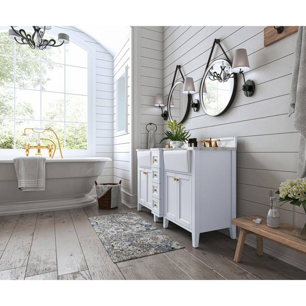 Adeline 60'' White Double Farmhouse Wood Vanity