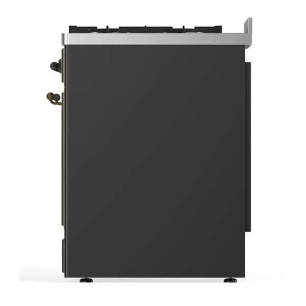 Majestic II 30 in. Single Oven Dual Fuel Range with 5 Sealed Burners, Glass Door, Burnished Trim in Graphite Matte