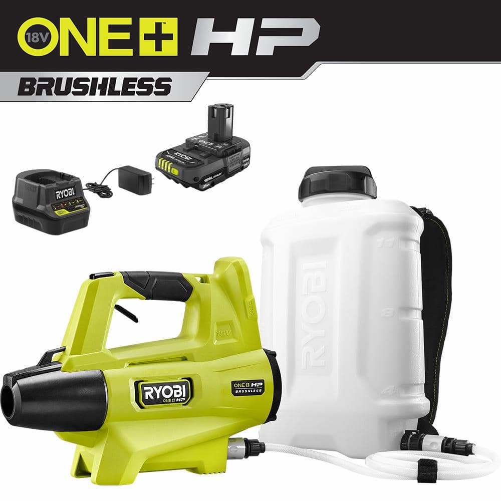 RYOBI ONE+ HP 18V Brushless Cordless Gal. Backpack Fogger/Sprayer with  2.0 Ah Battery and Charger P2880 The Home Depot