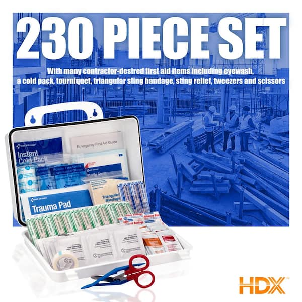 HDX 230-Piece Plastic OSHA First Aid Kit 59930 - The Home Depot