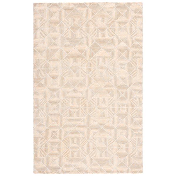 Abstract Gold/Ivory 6 ft. x 9 ft. Diamond Geometric Area Rug