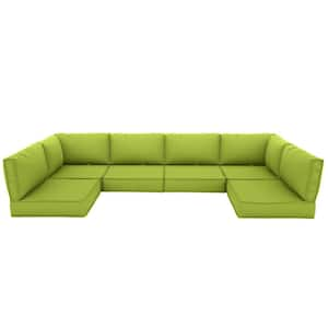 26 in. x 26 in. x 5 in. (14-Piece) Deep Seating Outdoor Sectional Cushion Grass Green