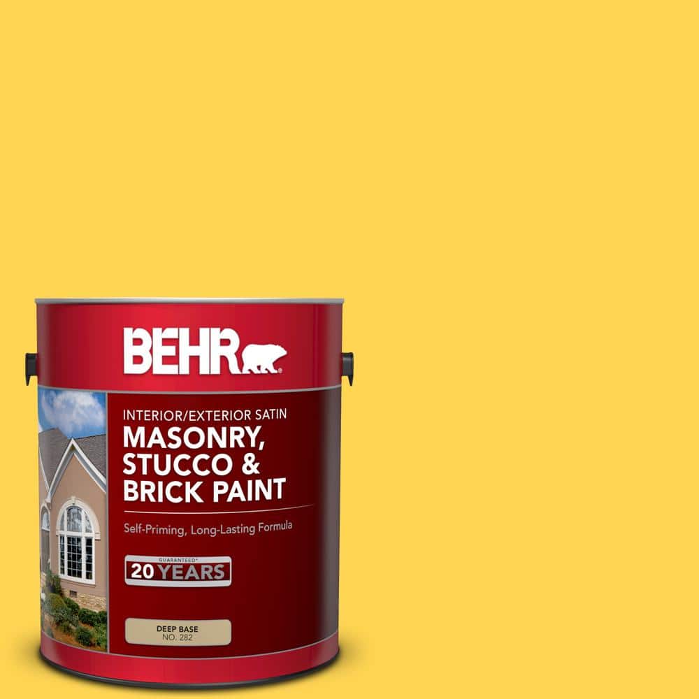 BEHR 1 gal. P3006 Buzzin Satin Interior/Exterior Masonry, Stucco and