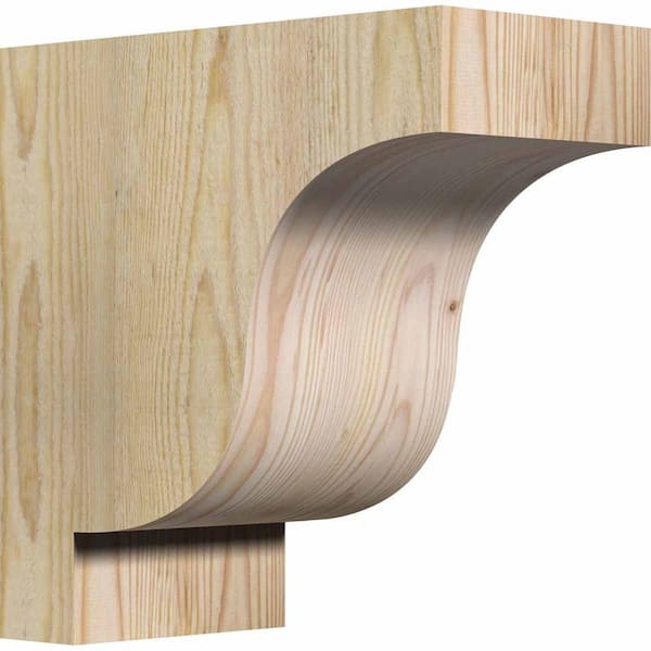 Ekena Millwork 6 in. x 12 in. x 12 in. Douglas Fir Newport Rough Sawn Corbel