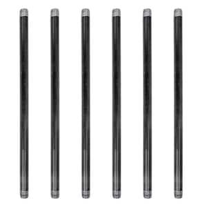 1/2 in. x 18 in. Black Industrial Steel Grey Plumbing Pipe (6-Pack)