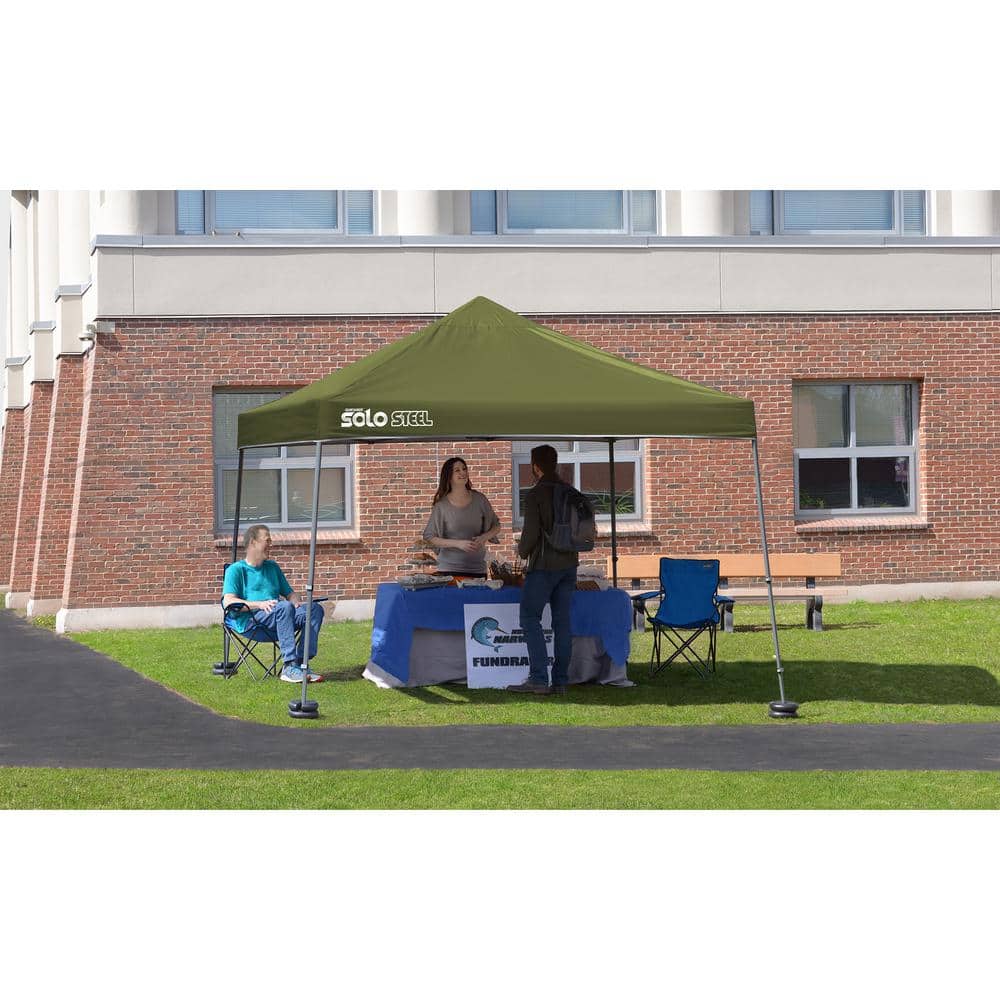 Olive Green 10' x 10' Steel Pop-Up Canopy