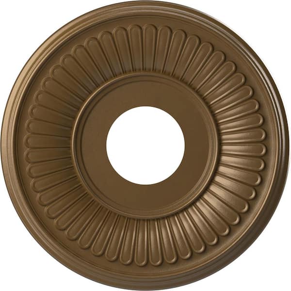 Ekena Millwork 13 in. O.D. x 3-1/2 in. I.D. x 3/4 in. P Berkshire Thermoformed PVC Ceiling Medallion in Metallic Champagne Bronze